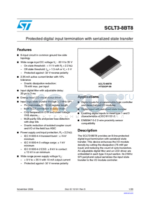 SCLT3-8BT8-TR datasheet - Protected digital input termination with serialized state transfer
