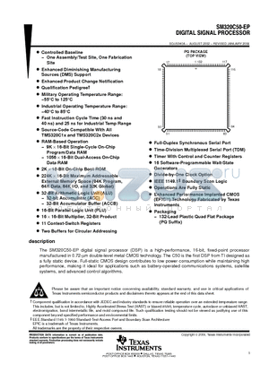 V62/03613-02XE datasheet - DIGITAL SIGNAL PROCESSOR