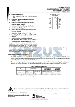 V62/03648-01XE datasheet - QUADRUPLE BUS BUFFER GATE WITH 3-STATE OUTPUTS