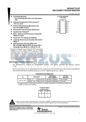 V62/03656-01YE datasheet - HEX SCHMITT-TRIGGER INVERTER