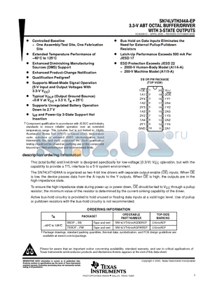 V62/03667-01YE datasheet - 3.3-V ABT OCTAL BUFFER/DRIVER WITH 3-STATE OUTPUTS