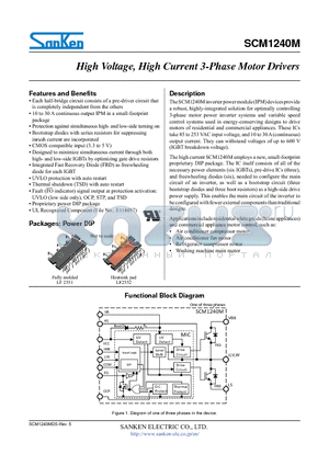 SCM1240M datasheet - High Voltage, High Current 3-Phase Motor Drivers