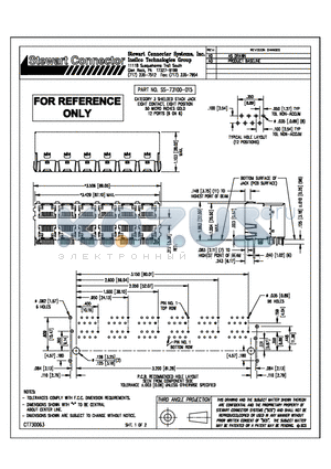 SS-73100-015 datasheet - CATEGORY 3 SHIELDED STACK JACK EIGHT CONTACT, EIGHT POSITION 50 MICRO INCHES GOLD 12 PORTS (6 ON 6)