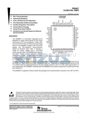 SN28837 datasheet - 1/2-INCH PAL TIMER