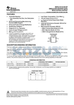 V62/04735-01XE datasheet - SINGLE BUS BUFFER GATE WITH 3-STATE OUTPUT