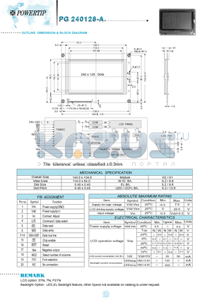 PG240128 datasheet - OUTLINE DIMENSION & BLOCK DIAGRAM