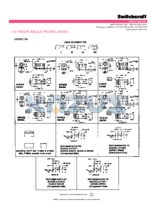 SN49A datasheet - 1/4 RIGHT-ANGLE PHONE JACKS