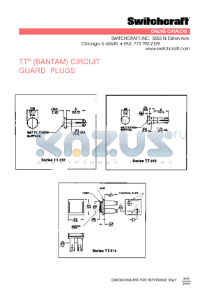 TT-512 datasheet - TT (BANTAM) CIRCUIT GUARD PLUGS