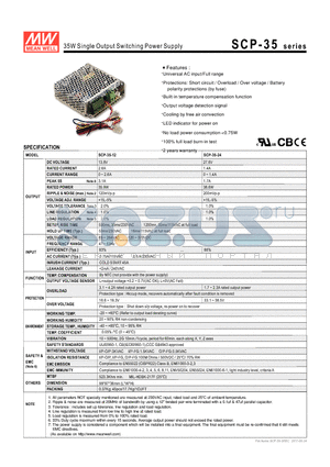 SCP-35 datasheet - 35W Single Output Switching Power Supply
