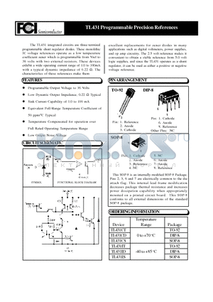 TL431CT datasheet - Programmable Precision References