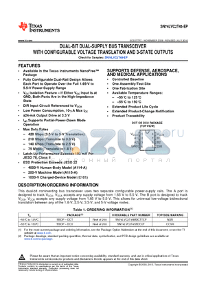 V62/09604-01XE datasheet - DUAL-BIT DUAL-SUPPLY BUS TRANSCEIVER