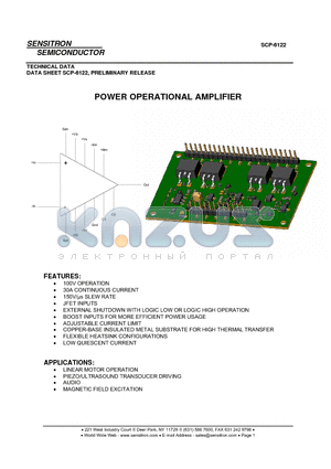 SCP-6122 datasheet - POWER OPERATIONAL AMPLIFIER