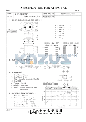 SS0908120ML datasheet - SHIELDED SMD POWER INDUCTOR