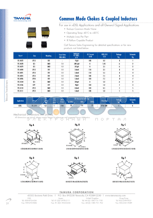TTC-4072 datasheet - Common Mode Chokes & Coupled Inductors
