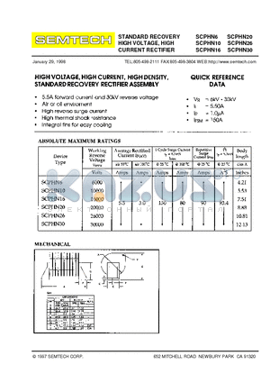 SCPHN10 datasheet - STANDARD RECOVERY HIGH VOLTAGE, HIGH CURRENT RECTIFIER