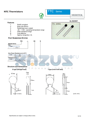 TTC03A102H39B3 datasheet - NTC Thermistors