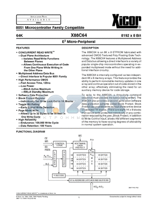 X88C64PM datasheet - E2 Micro-Peripheral