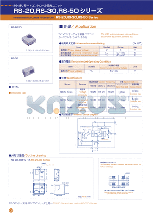 RS-30 datasheet - Infrared Remote Control Receiver Unit