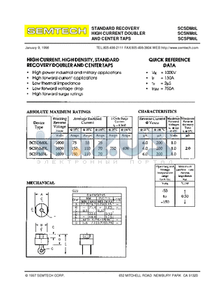 SCSNM0L datasheet - STANDARD RECOVERY HIGH CURRENT DOUBLER AND CENTER TAPS