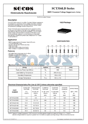SCT316LD36C datasheet - 300W Transient Voltage Supperssors Array