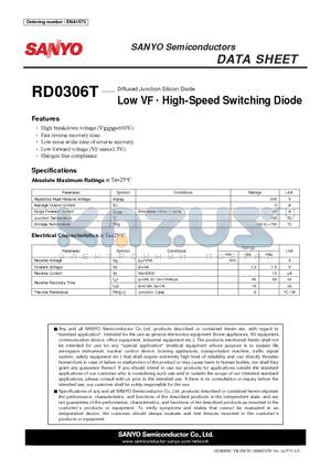 RD0306T datasheet - Diffused Junction Silicon Diode Low VF - High-Speed Switching Diode