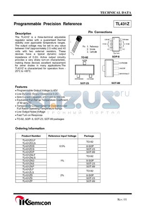 TL431ZALS datasheet - Programmable Precision Reference