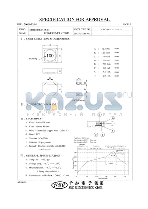 SS1240120ML datasheet - SHIELDED SMD POWER INDUCTOR