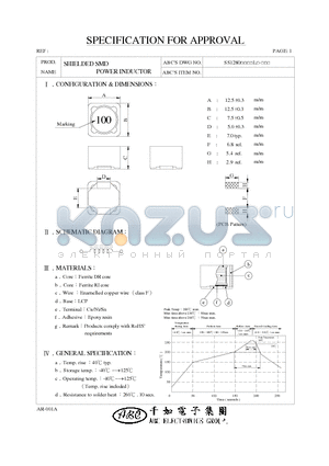 SS12801R1YL datasheet - SHIELDED SMD POWER INDUCTOR
