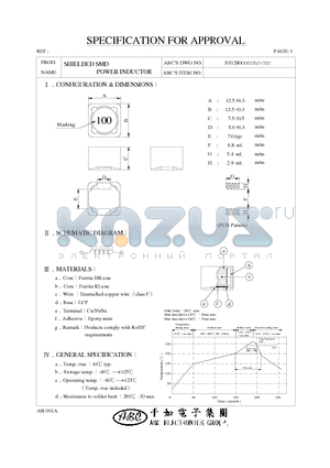 SS1280680ML datasheet - SHIELDED SMD POWER INDUCTOR