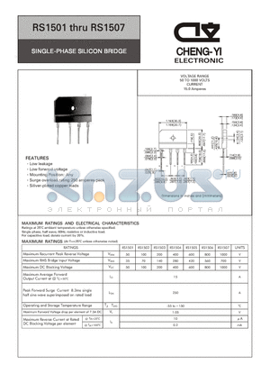 RS1501 datasheet - SINGLE-PHASE SILICON BRIDGE