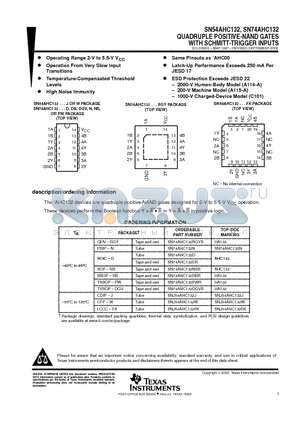 SN54AHC132J datasheet - QUADRUPLE POSITIVE-NAND GATES WITH SCHMITT-TRIGGER INPUTS