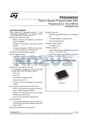 PSD4235G2V-10UI datasheet - Flash In-System Programmable (ISP) Peripherals for 16-bit MCUs