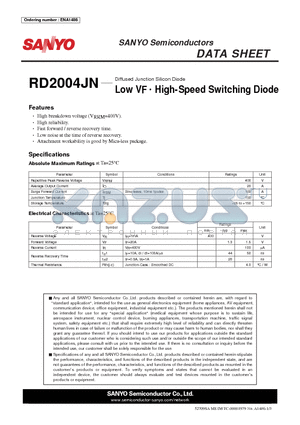 RD2004JN datasheet - Low VF/High-Speed Switching Diode