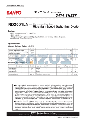 RD2004LN datasheet - Diffused Junction Silicon Diode Ultrahigh-Speed Switching Diode