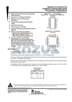 SN54AHCT132J datasheet - QUADRUPLE POSITIVE-NAND GATES WITH SCHMITT-TRIGGER INPUTS