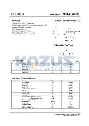 SS1A120000 datasheet - Reed Relay