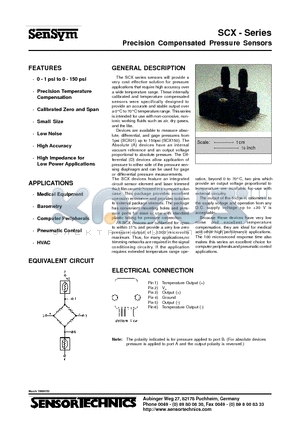 SCX30AN datasheet - Precision Compensated Pressure Sensors