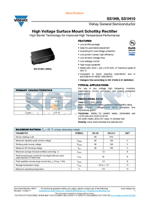 SS1H10-M3-5AT datasheet - High Voltage Surface Mount Schottky Rectifier