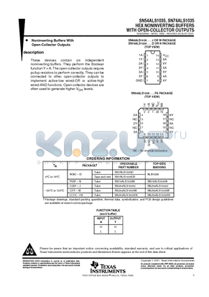 SN54ALS1035 datasheet - HEX NONINVERTING BUFFERS WITH OPEN-COLLECTOR OUTPUTS