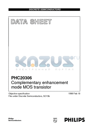 PHC20306 datasheet - Complementary enhancement mode MOS transistor