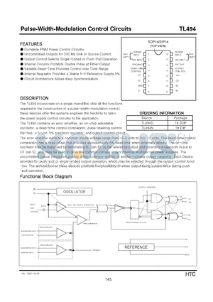 TL494 datasheet - Pulse-Width-Modulation Control Circuits