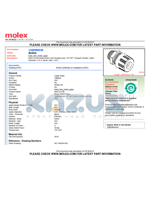 SD-130098-003 datasheet - MAX-LOC Strain Relief Cord-Sealing Grip, 1/2