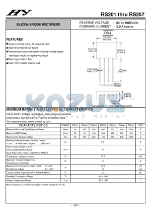 RS206 datasheet - SILICON BRIDGE RECTIFIERS