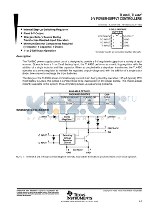 TL496CD datasheet - 9-V POWER-SUPPLY CONTROLLERS