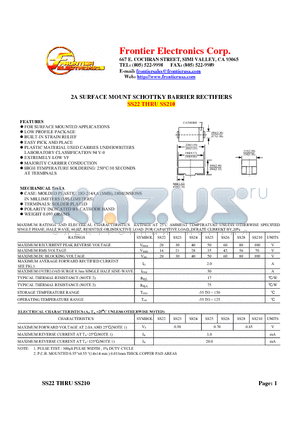 SS23 datasheet - 2A SURFACE MOUNT SCHOTTKY BARRIER RECTIFIERS