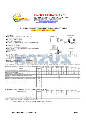 SS24A-LFR datasheet - 2A SURFACE MOUNT SCHOTTKY BARRIER RECTIFIERS