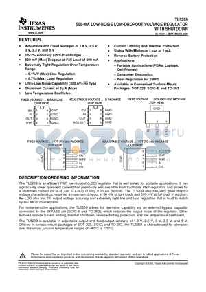 TL5209-18DR datasheet - 500-mA LOW-NOISE LOW-DROPOUT VOLTAGE REGULATOR WITH SHUTDOWN