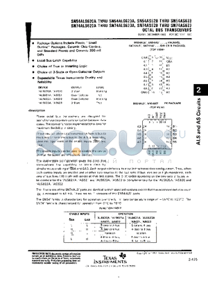 SN54AS621 datasheet - OCTAL BUS TRANSCEIVER