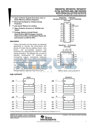 SN54AS756 datasheet - OCTAL BUFFERS AND LINE DRIVERS WITH OPEN-COLLECTOR OUTPUTS