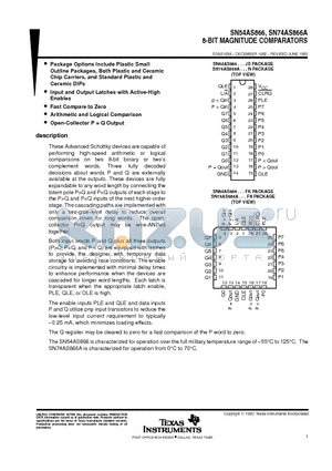 SN54AS866 datasheet - 8-BIT MAGNITUDE COMPARATORS